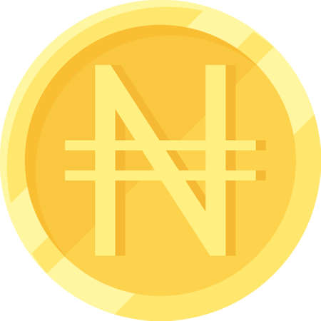 Nigerian naira coin vector icon, currency of Nigeriaのイラスト素材