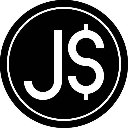 Jamaican dollar coin icon, currency of Jamaica since 1969のイラスト素材