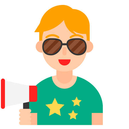 Influencer icon, profession and job related vector illustrationのイラスト素材