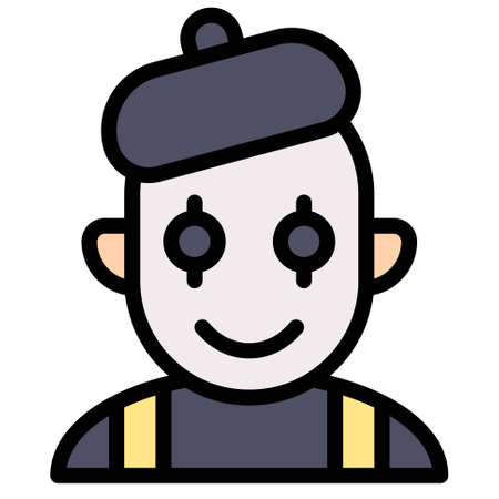 Mime avatar icon, Halloween costume vector illustrationのイラスト素材
