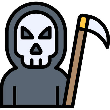 Grim reaper costume, Halloween costume party vector illustrationのイラスト素材