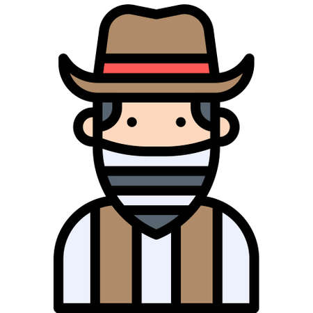 Cowboy costume, Halloween costume party vector illustrationのイラスト素材