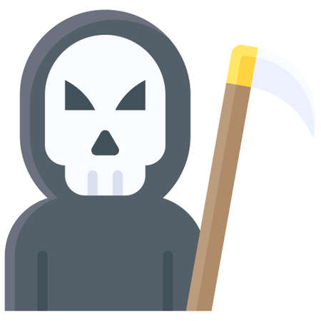 Grim reaper costume, Halloween costume party vector illustrationのイラスト素材