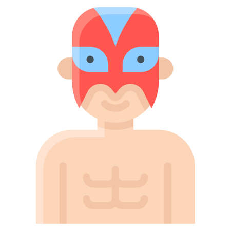 Wrestler mask costume, Halloween costume party vector illustrationのイラスト素材