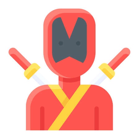 Ninja hero costume, Halloween costume party vector illustrationのイラスト素材