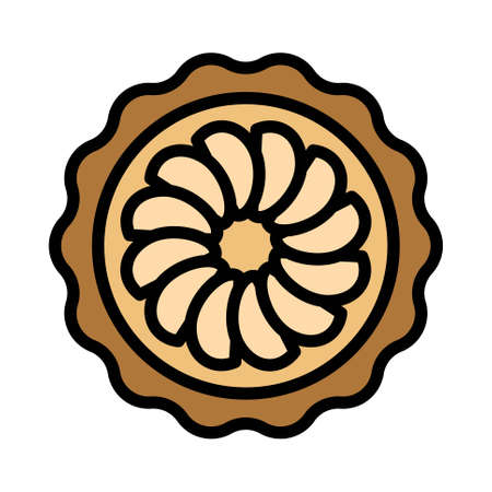 Apple pie icon, Thanksgiving related vector illustrationのイラスト素材