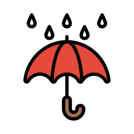 Umbrella with rain drops icon, Thanksgiving related vector illustrationのイラスト素材