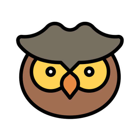 Owl head con, Thanksgiving related vector illustrationのイラスト素材