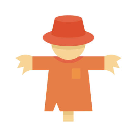 Scarecrow icon, Thanksgiving related vector illustrationのイラスト素材