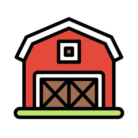 Barn icon, Thanksgiving related vector illustrationのイラスト素材