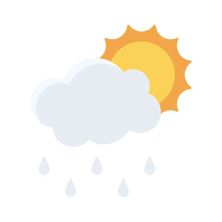 Sun behind rain cloud icon, Thanksgiving related vector illustrationのイラスト素材