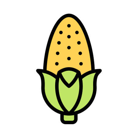 Corn icon, Thanksgiving related vector illustrationのイラスト素材