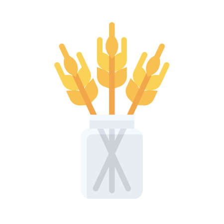 Jar with wheat icon, Thanksgiving related vector illustrationのイラスト素材