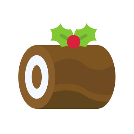Swiss roll icon, Christmas food and drink vector illustrationのイラスト素材