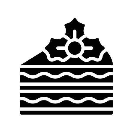Christmas cake icon, Christmas food and drink vector illustrationのイラスト素材