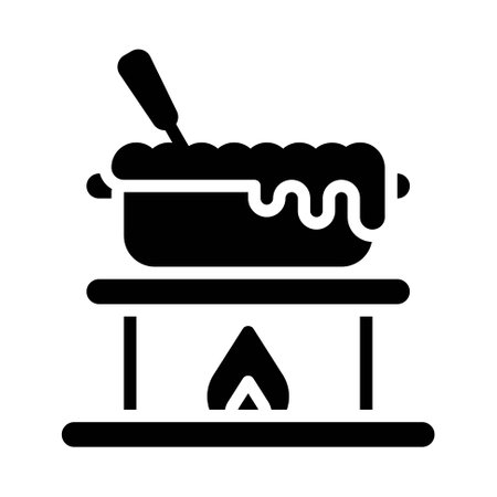 Stew pot icon, Christmas food and drink vector illustrationのイラスト素材