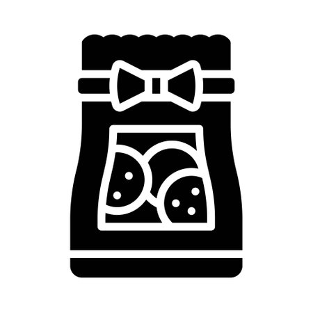 Cookie bag icon, Christmas food and drink vector illustrationのイラスト素材