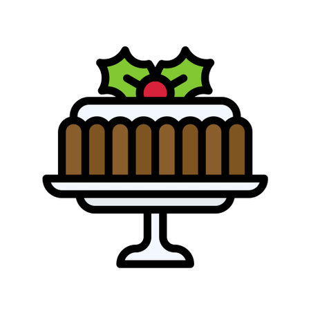 Jelly pudding icon, Christmas food and drink vector illustrationのイラスト素材