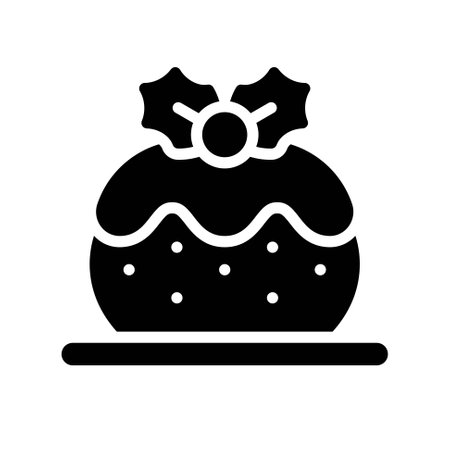 Cake icon, Christmas food and drink vector illustrationのイラスト素材
