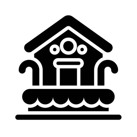 Gingerbread house icon, Christmas food and drink vector illustrationのイラスト素材