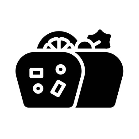 Fruitcake icon, Christmas food and drink vector illustrationのイラスト素材