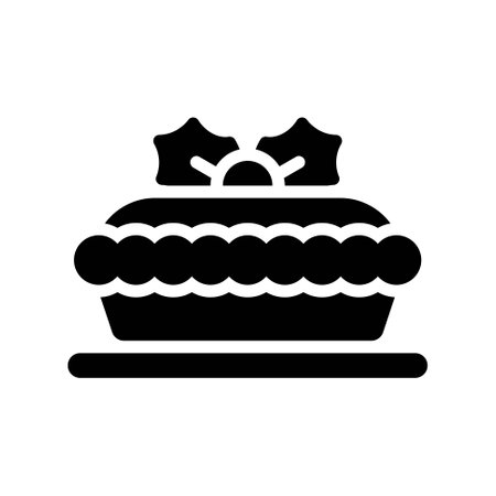 Mince pie icon, Christmas food and drink vector illustrationのイラスト素材