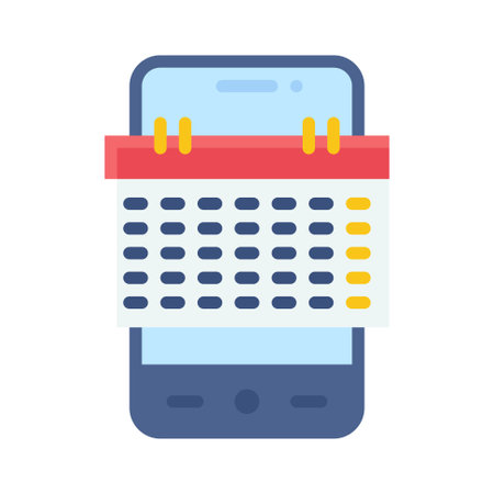 Calendar App icon, Mobile application related vector illustrationのイラスト素材