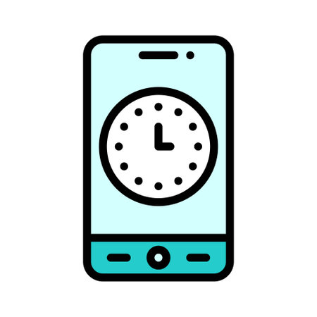 Clock App icon, Mobile application related vector illustrationのイラスト素材