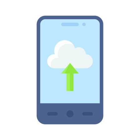 Cloud storage App icon, Mobile application related vector illustrationのイラスト素材