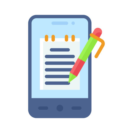 Note taking App icon, Mobile application related vector illustrationのイラスト素材