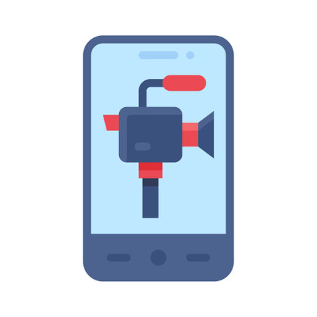 Video camera App icon, Mobile application related vector illustrationのイラスト素材