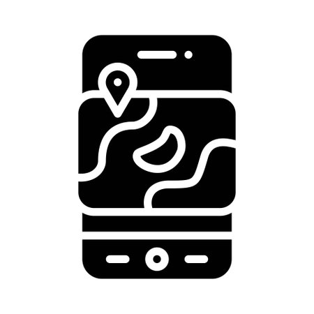 Map or GPS APP icon, Mobile application related vector illustrationのイラスト素材