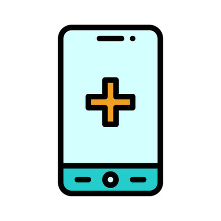 Medical Service App icon, Mobile application related vector illustrationのイラスト素材