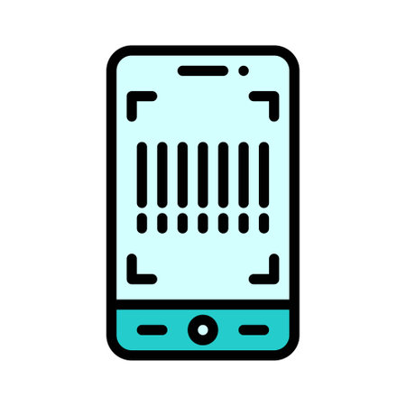 Barcode Scanner App icon, Mobile application related vector illustrationのイラスト素材