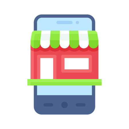 Mobile Shopping App icon, Mobile application related vector illustrationのイラスト素材