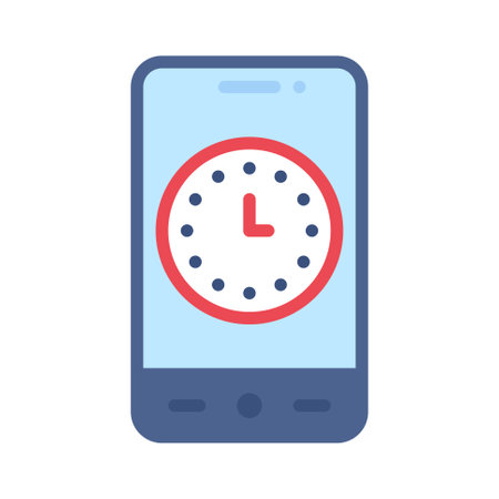 Clock App icon, Mobile application related vector illustrationのイラスト素材