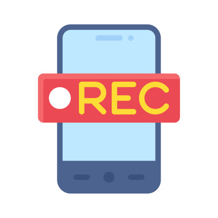 Recorder App icon, Mobile application related vector illustrationのイラスト素材
