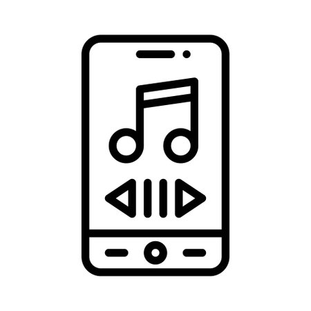 Music App icon, Mobile application related vector illustrationのイラスト素材