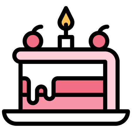 Piece of cake icon, Birthday and party related vector illustration