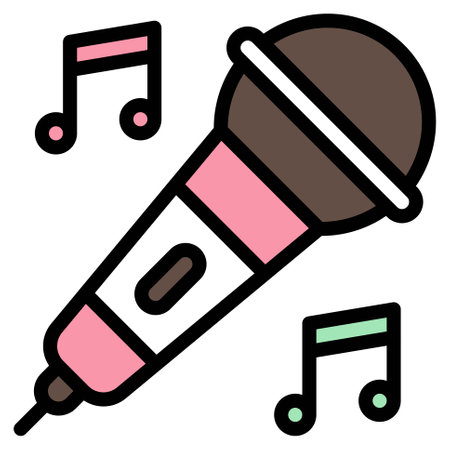 Microphone icon, Birthday and party related vector illustrationのイラスト素材