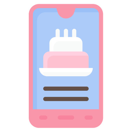 Birthday greeting from mobile icon, Birthday and party related vector illustrationのイラスト素材