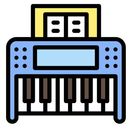 Musical keyboard icon, Birthday and party related vector illustrationのイラスト素材
