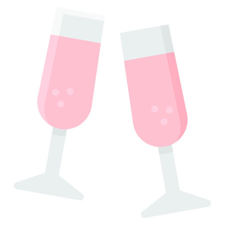 Champagne cheers icon, Birthday and party related vector illustrationのイラスト素材