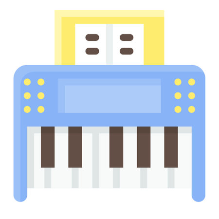 Musical keyboard icon, Birthday and party related vector illustrationのイラスト素材