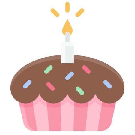 Cupcake icon, Birthday and party related vector illustration