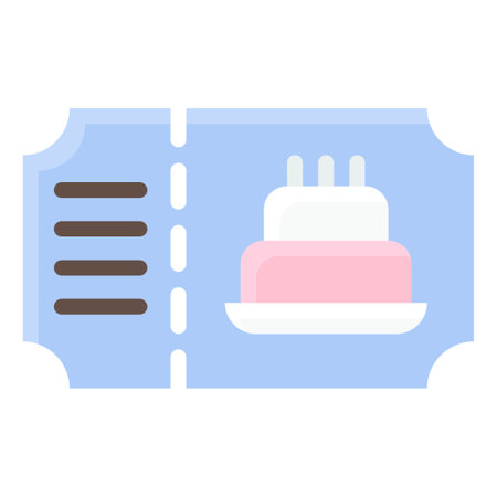 Birthday party ticket icon, Birthday and party related vector illustrationのイラスト素材