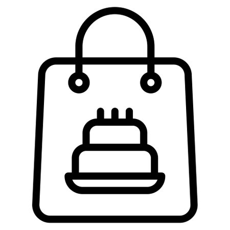 Birthday gift bag icon, Birthday and party related vector illustrationのイラスト素材