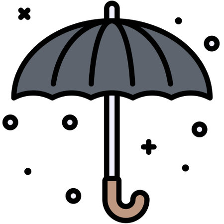 Umbrella and Snow icon, Winter city related vector illustrationのイラスト素材