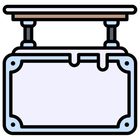 Shop sign with snow icon, Winter city related vector illustrationのイラスト素材