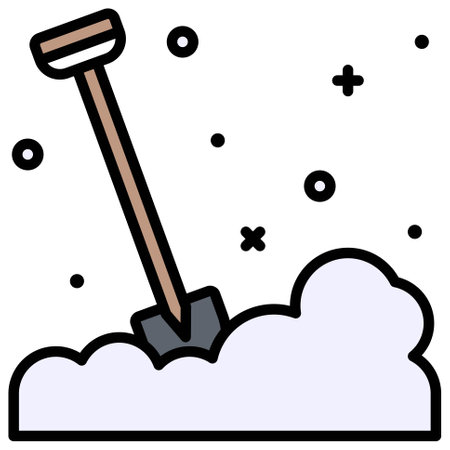 Snow shovel icon, Winter city related vector illustrationのイラスト素材